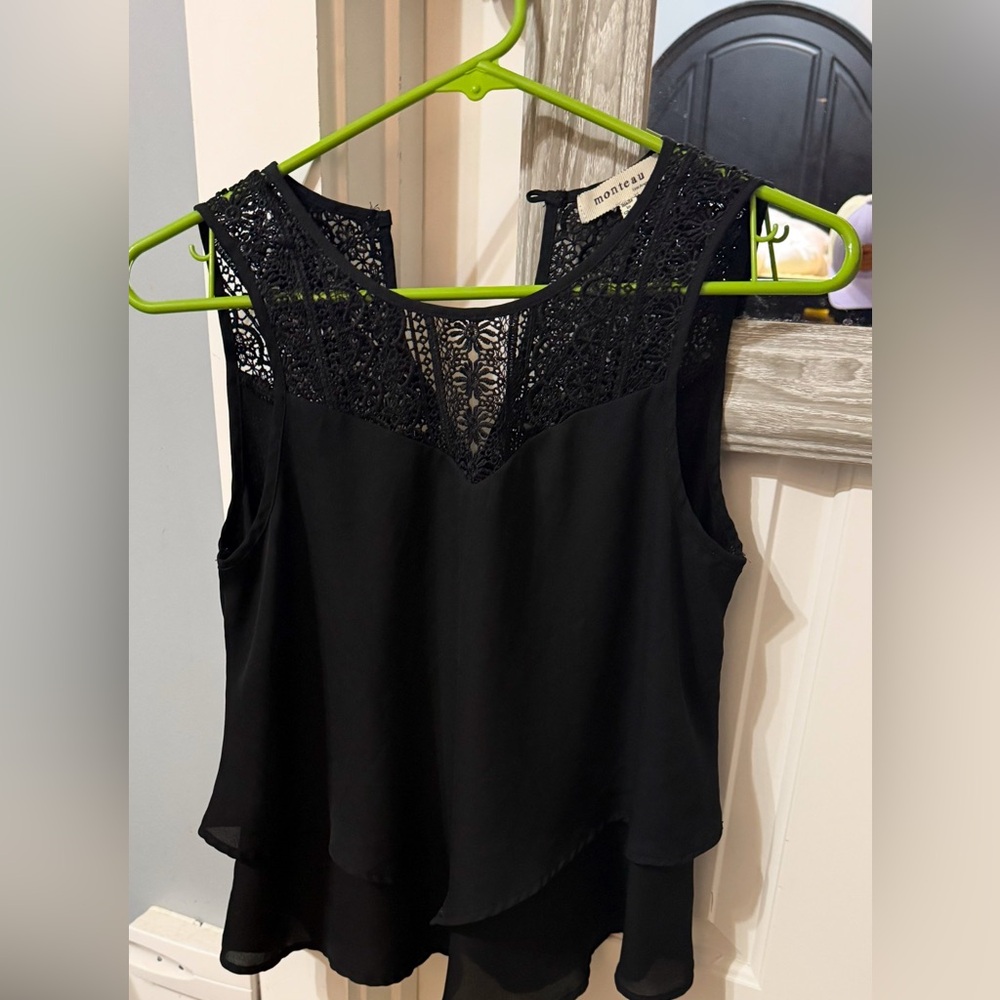 Black Crochet Tank